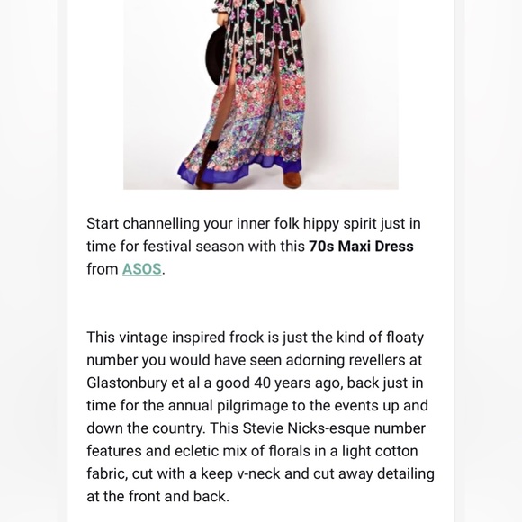 New ASOS 70’s Floral Maxi Dress Cut Out Open Back Long Sleeves Black Purple - Picture 14 of 15